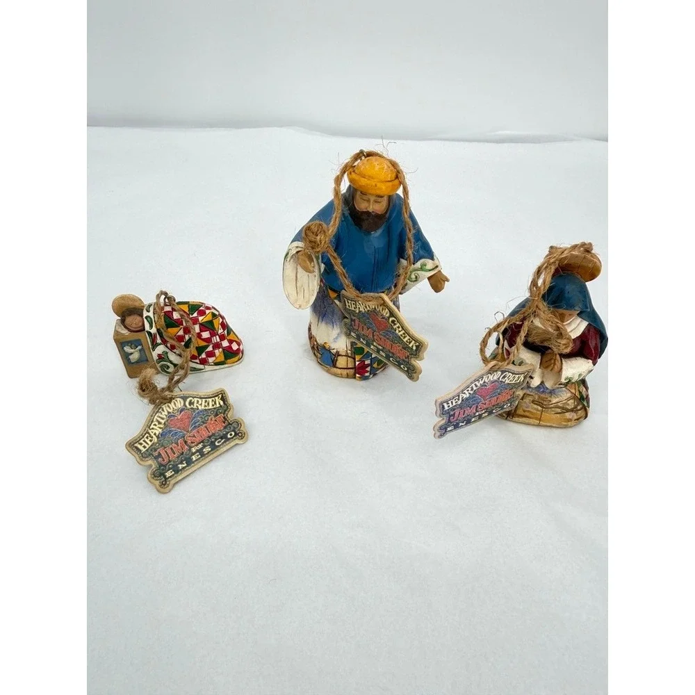Jim Shore Heartwood Creek Nativity Ornament Set 3 Piece 'Joy to The World' XMAS